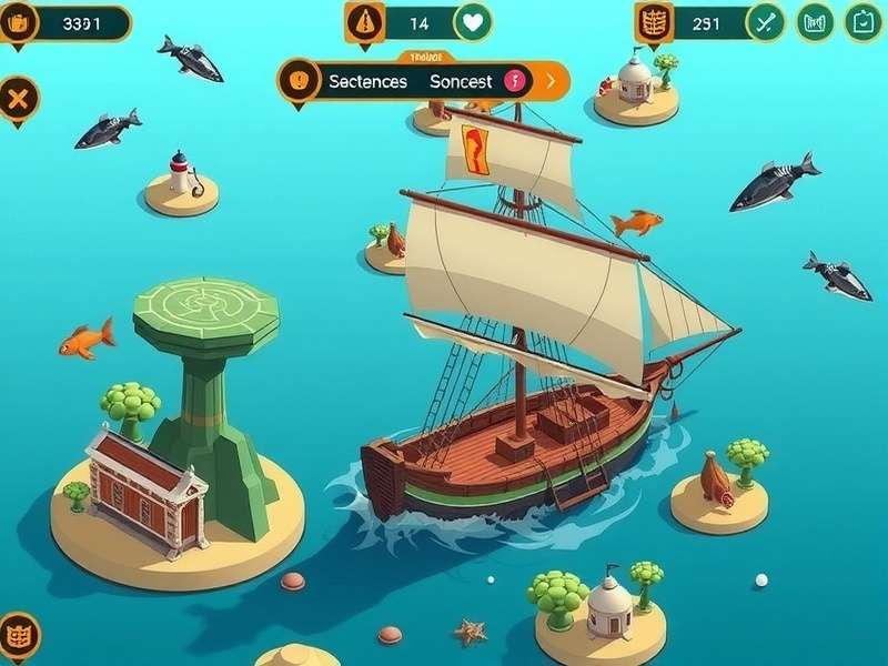 Gala Mariner Adventure - Ship Navigation Interface Gala Mariner Adventure gameplay screenshot showing ship navigation