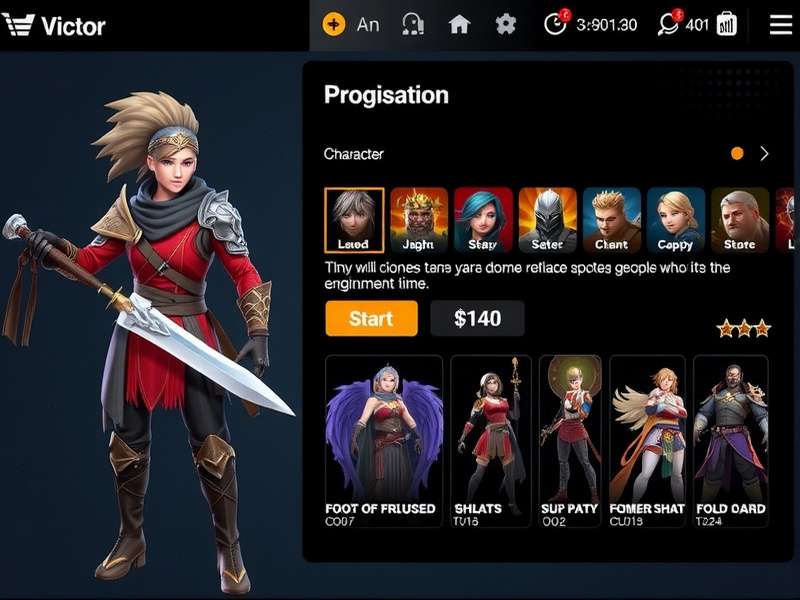 Glorious Mace Victor character lineup showing diverse warriors