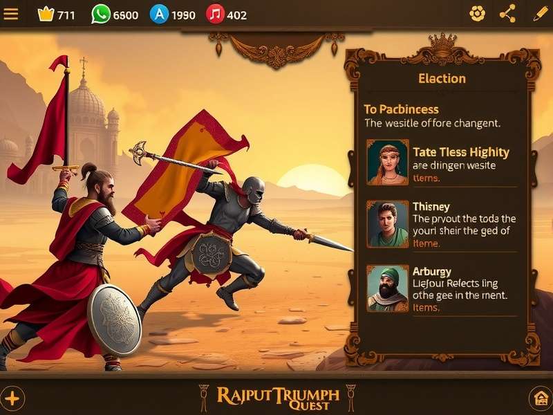 Character Roster in Rajput Triumph Quest Rajput Triumph Quest character selection screen
