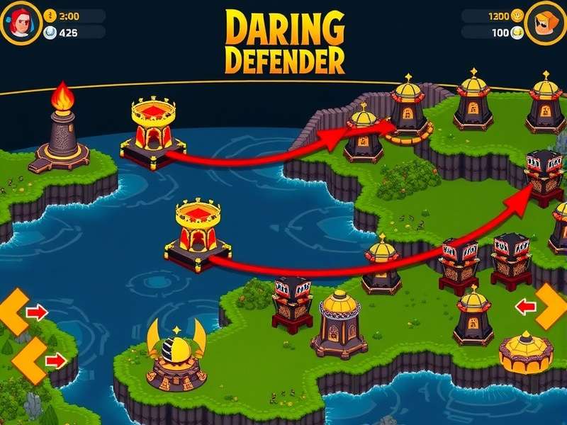 Daring Defender character selection screen with various heroes