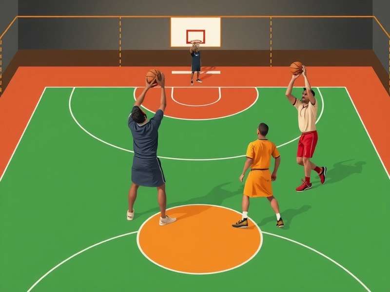 Diagram of Indian Basket Elite court with measurements and markings