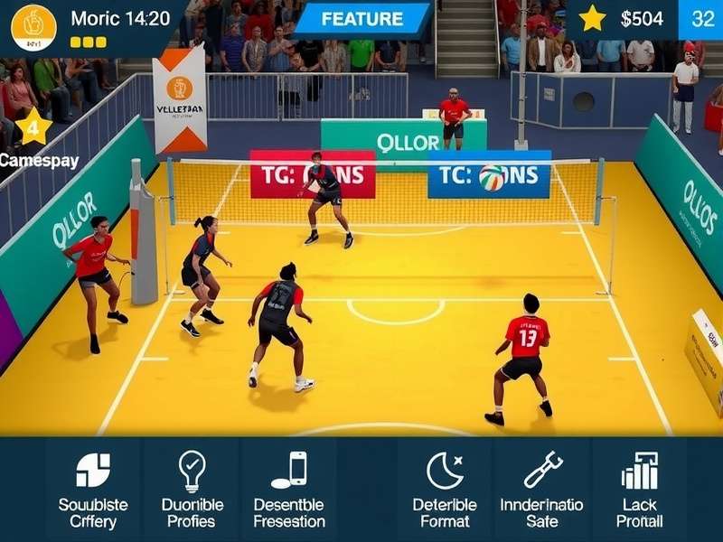 India Volley Elite gameplay screenshot showing intense volleyball action