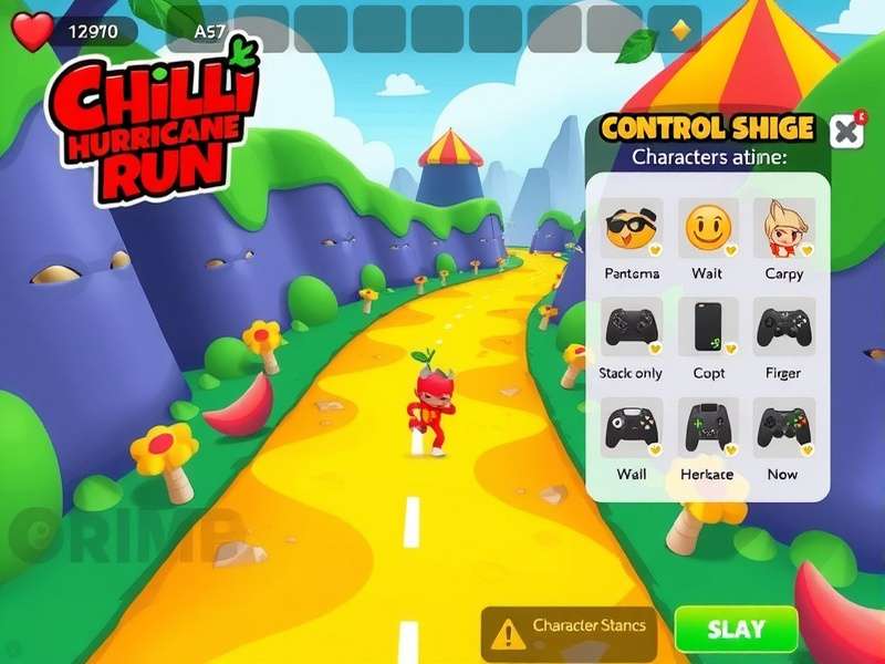 Chilli Hurricane Run character selection screen