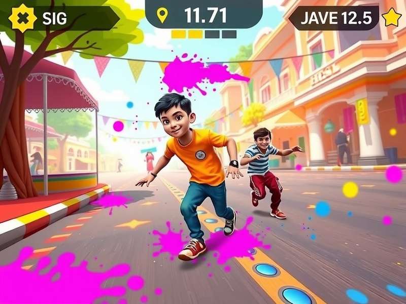 Holi Hustle Sprint competitive gameplay and scoring strategies