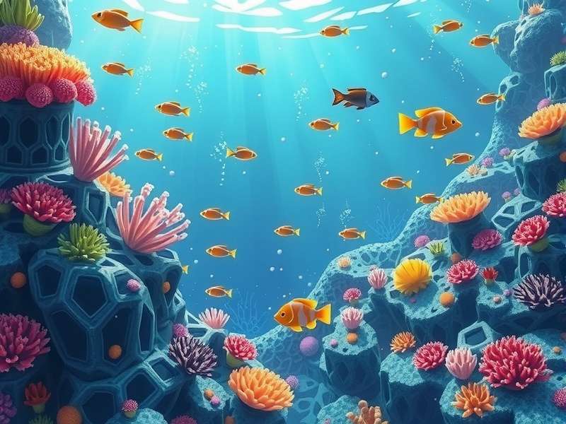 Reef Rhapsody gameplay showing colorful coral reef environment