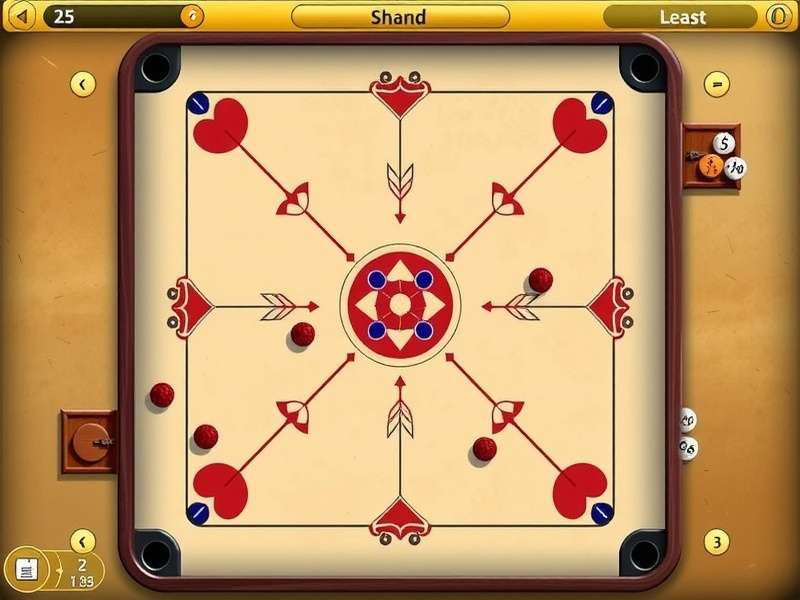 Carrom Stars Blitz gameplay screenshot showing digital carrom board