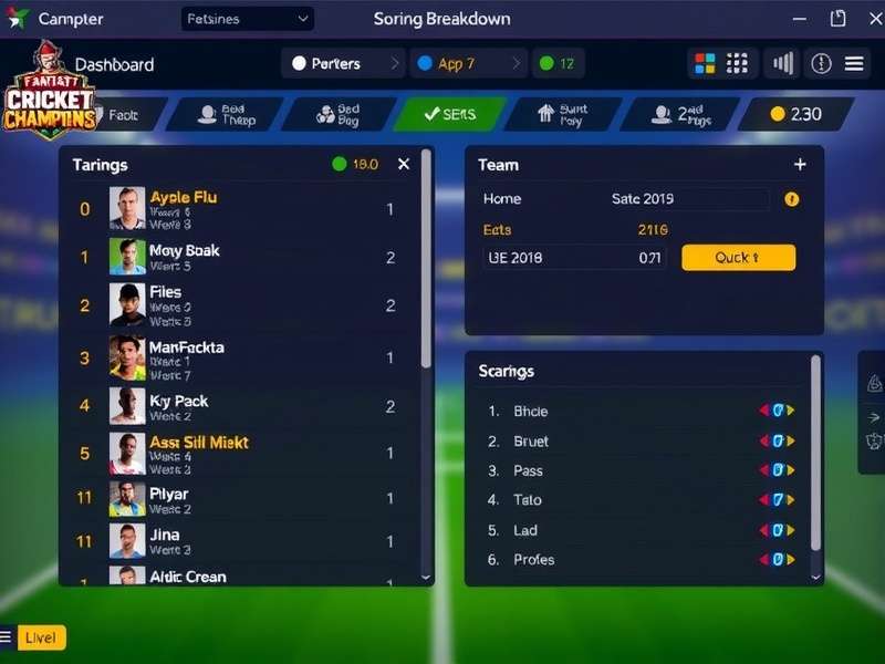 Fantasy Cricket Champions Scoring Breakdown