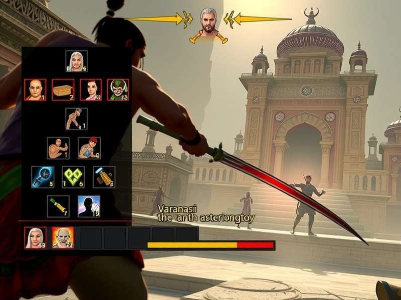 Varanasi Strength Warrior story cutscene showing dramatic confrontation