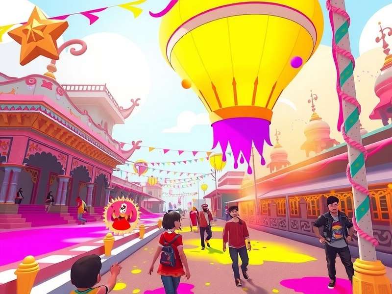 Stunning Visual Effects in Holi Shimmering Star Holi Shimmering Star visual effects and colorful environments