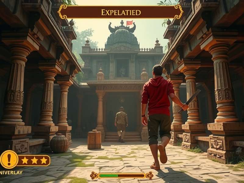 Belur Temple Enigma Quest - Temple Exploration Scene Belur Temple Enigma Quest gameplay showing temple exploration