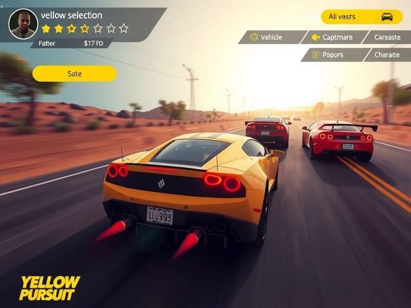 Yellow Fury Pursuit vehicle customization interface