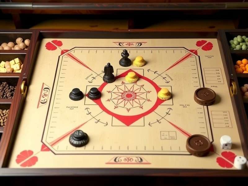 Carrom Bold Challenge board setup with pieces