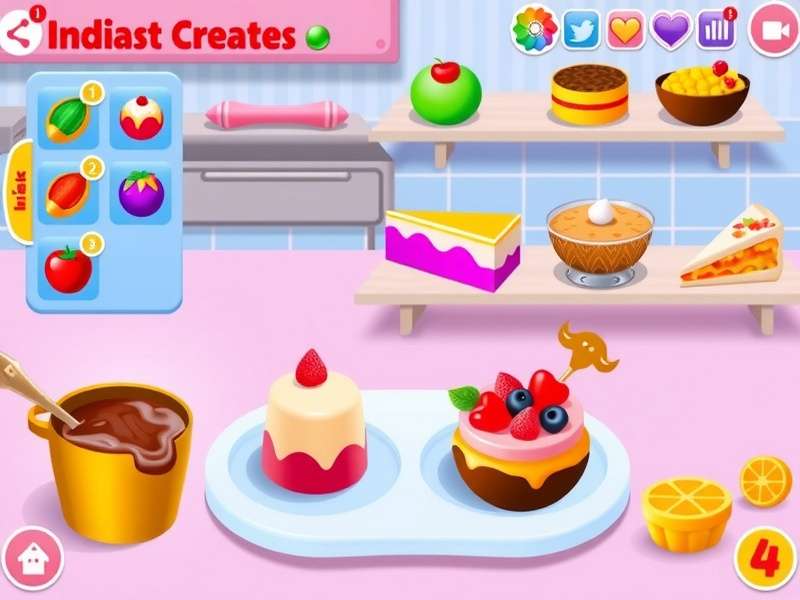 Sweet Treats Delight recipe selection screen with various Indian desserts