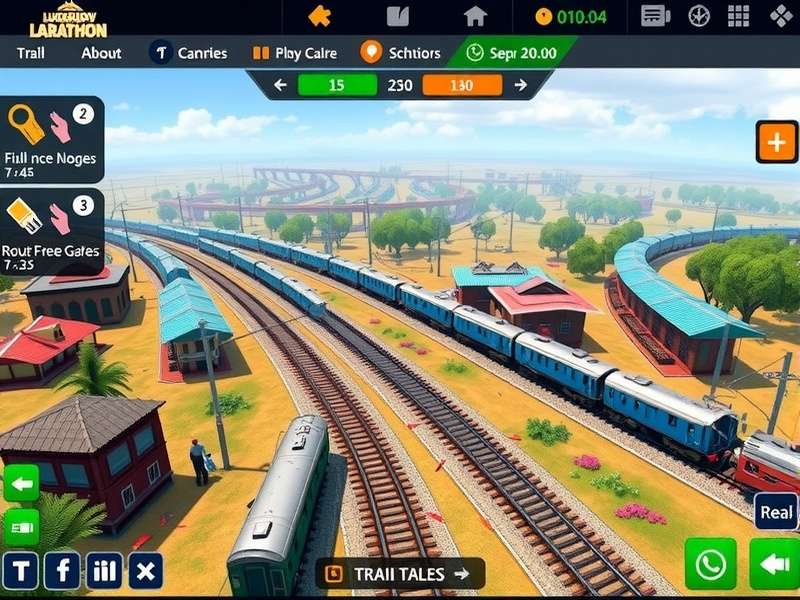 Lucknow Locomo Marathon gameplay screenshot showing detailed train and station graphics