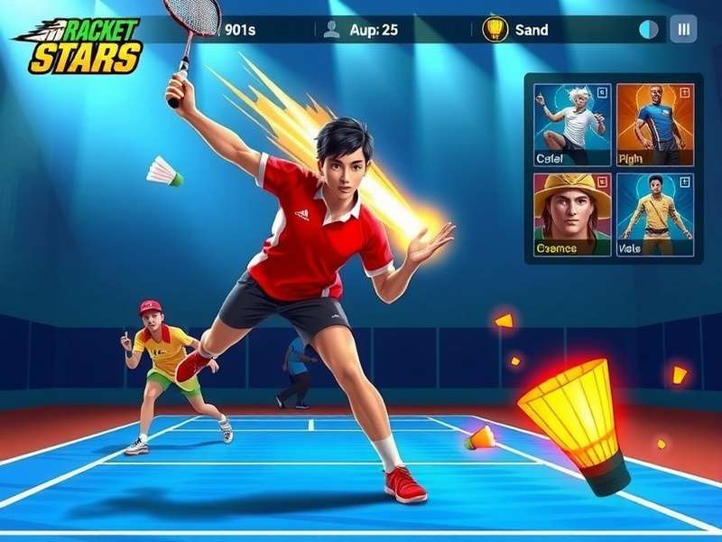 Super Racket Stars Gameplay Super Racket Stars gameplay screenshot showing intense badminton action