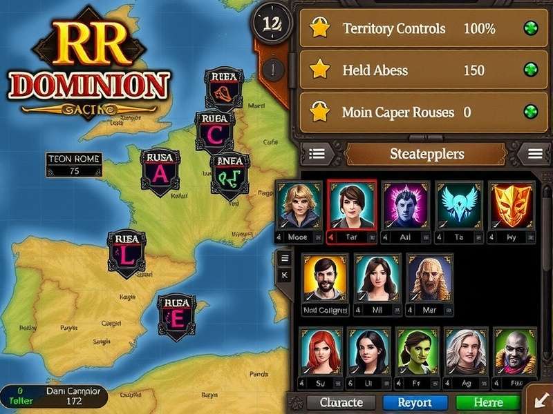 RR FC Dominion strategy map showing territory control and resource nodes