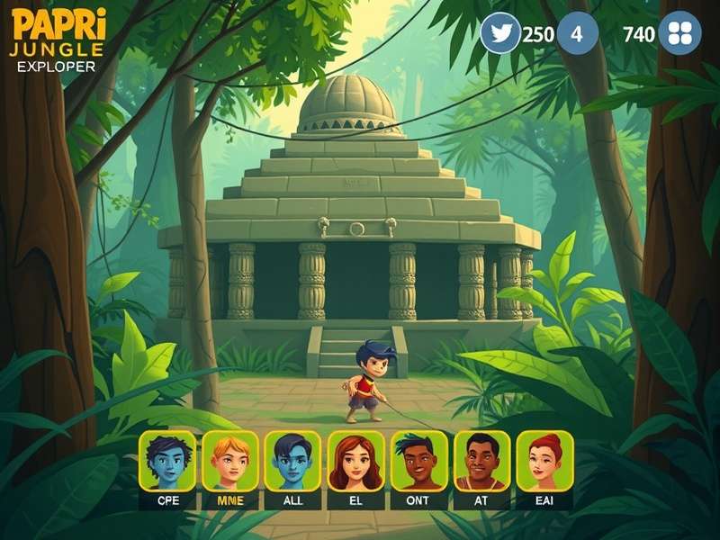 Papri Jungle Explorer gameplay screenshot showing character navigating through dense jungle