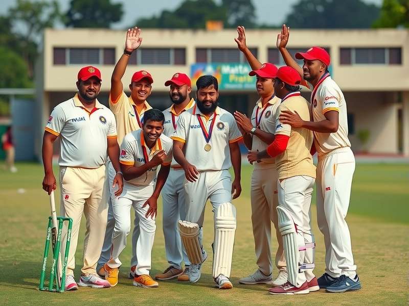 Maratha Cricketers XI Bowling Attack Maratha Cricketers XI players celebrating a wicket during crucial match
