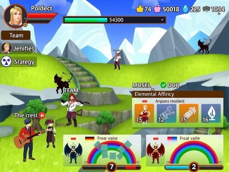 Harmony Echo Quest strategy guide showing team composition and elemental affinities