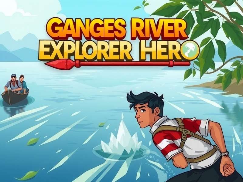River Navigation in Ganges River Explorer Hero Ganges River Explorer Hero gameplay screenshot showing river navigation