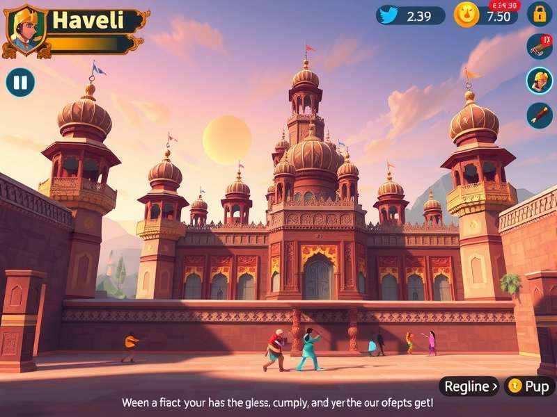 Haveli Royals Duel gameplay screenshot showing royal palace