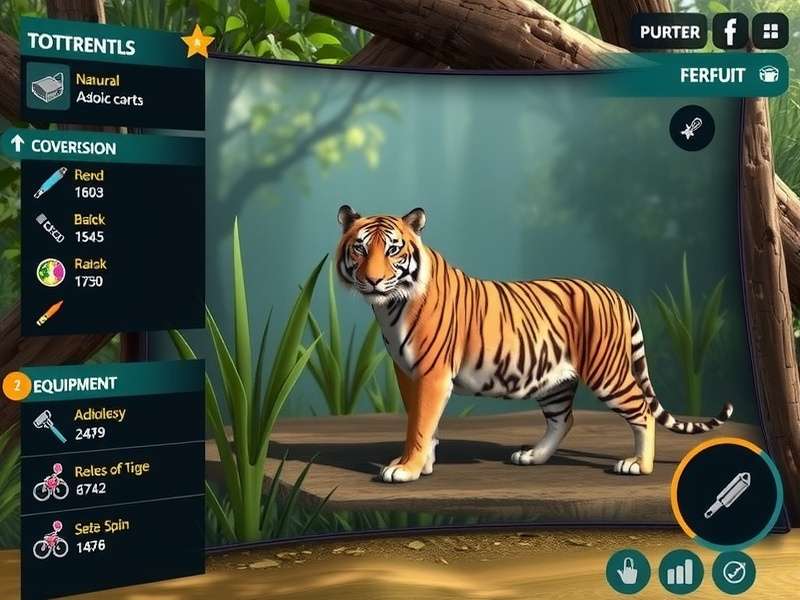 Majestic Tiger Safari equipment and progression interface