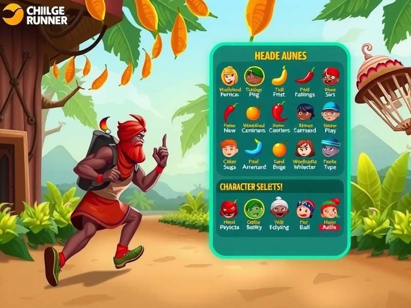 Chilli Charge Runner Character Roster Chilli Charge Runner character selection screen showing diverse roster of Indian-inspired characters