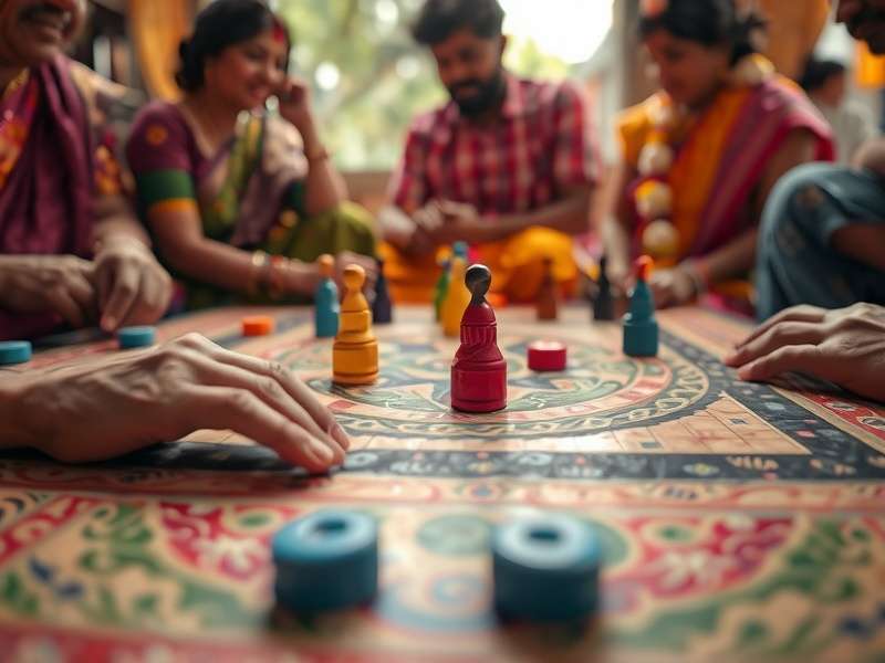 Odisha Oracles Game Pieces Close-up of Odisha Oracles game pieces in play