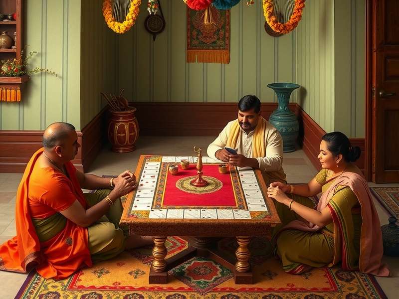 Historical Cardamom Triumph Game Session Historical depiction of Cardamom Triumph being played in traditional setting