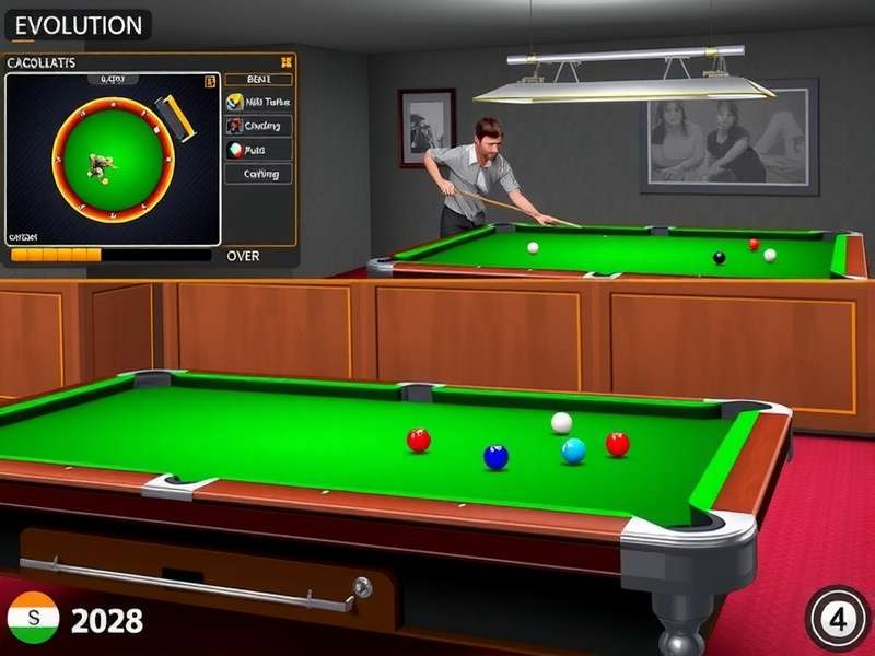 Realistic Game Physics Billiard Ace India gameplay screenshot showing realistic physics